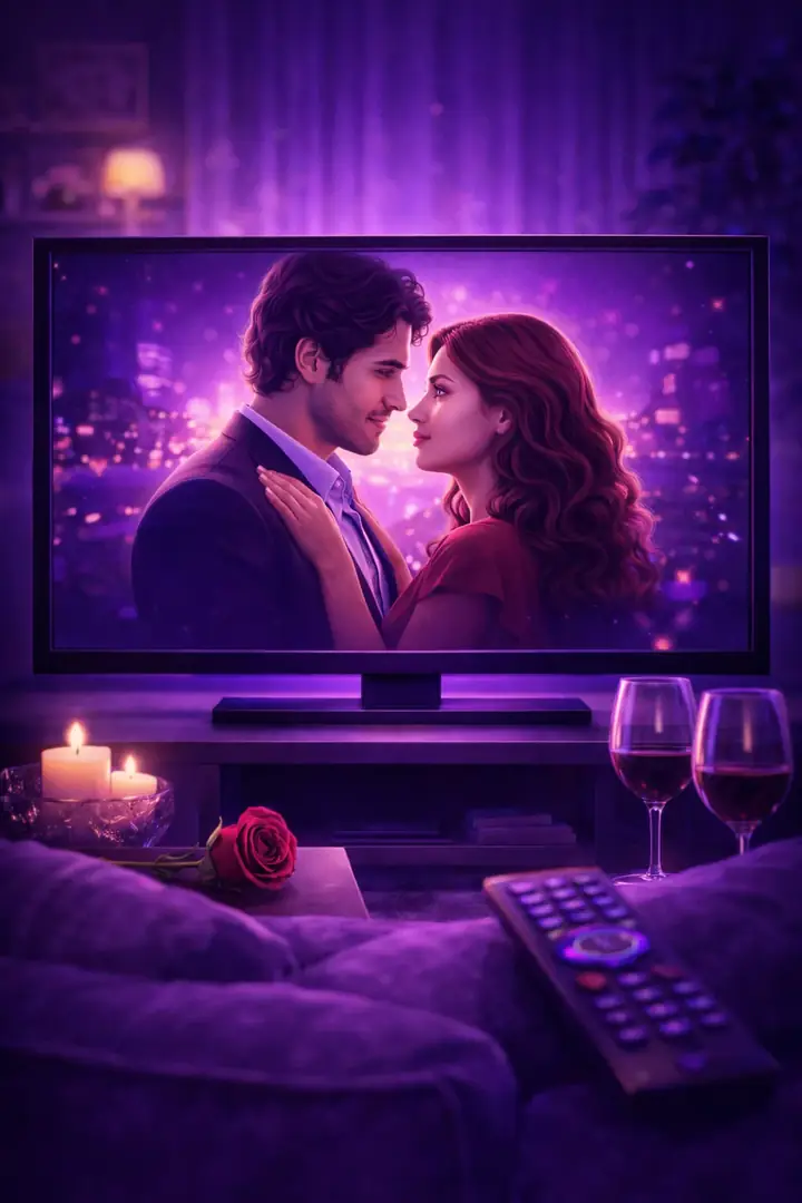 Televisão exibindo uma novela